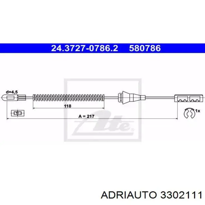 33.0211.1 Adriauto cable de freno de mano trasero derecho/izquierdo