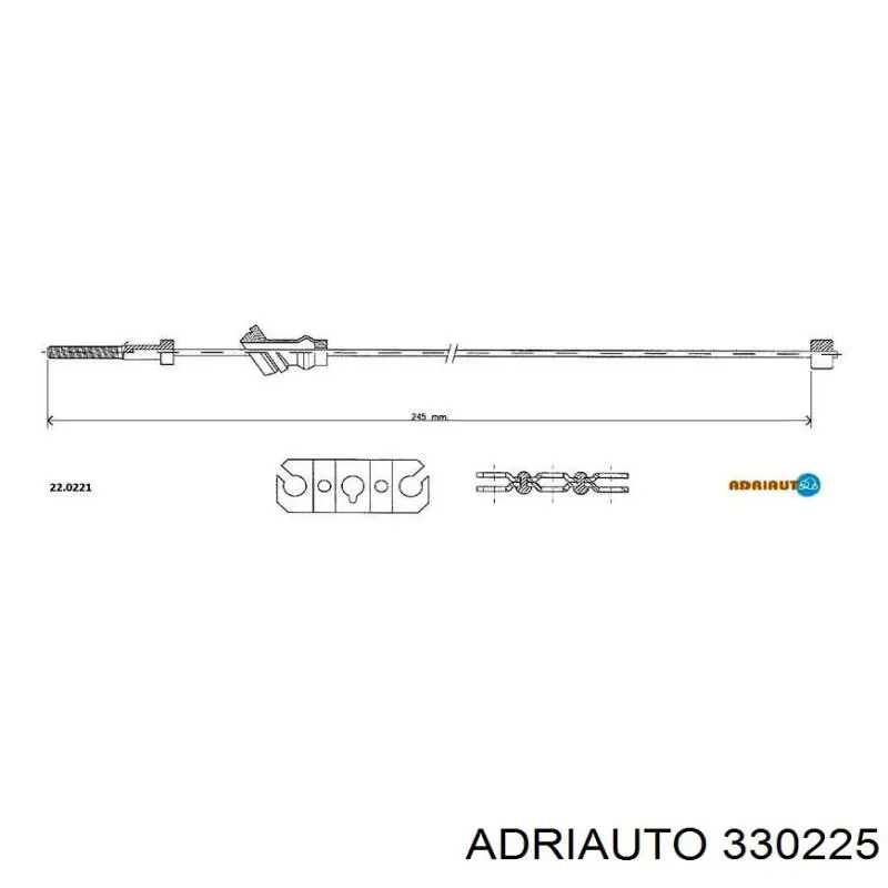 33225 Adriauto cable de freno de mano trasero izquierdo