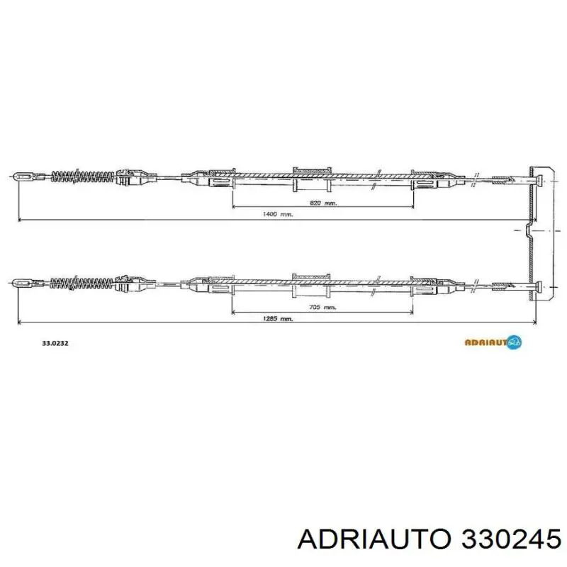 330245 Adriauto Cable de freno de mano trasero derecho/izquierdo