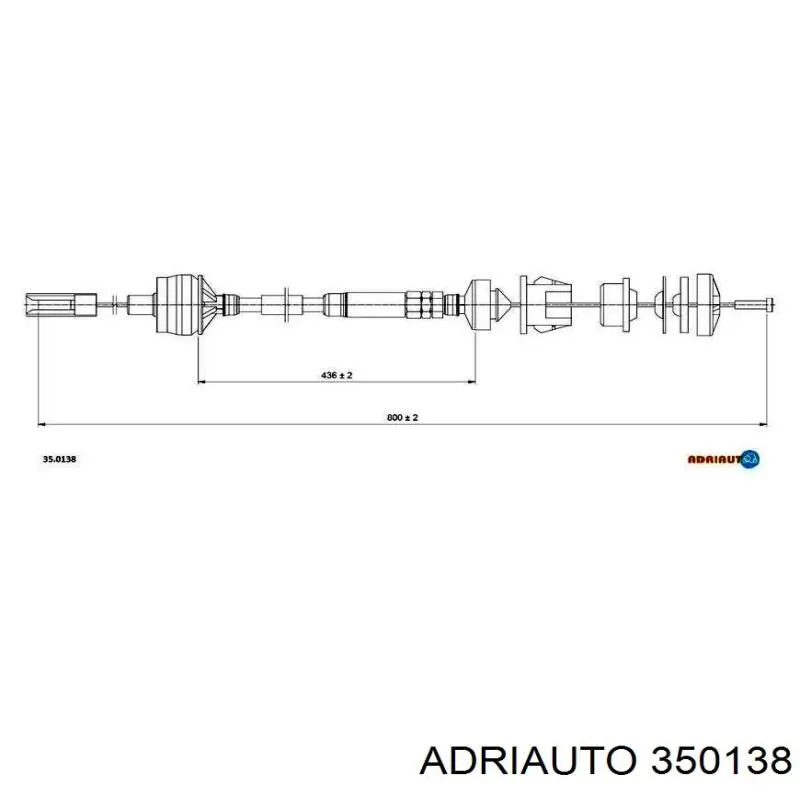 350138 Adriauto Cable de accionamiento del embrague