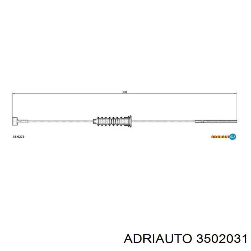 3502031 Adriauto cable de freno de mano trasero derecho