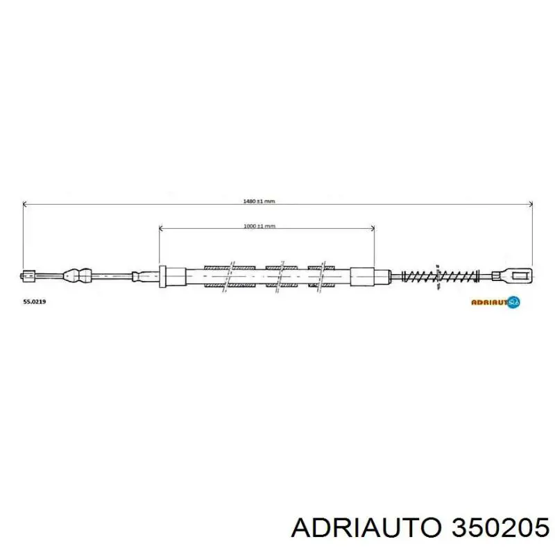 35.02.05 Adriauto cable de freno de mano trasero izquierdo