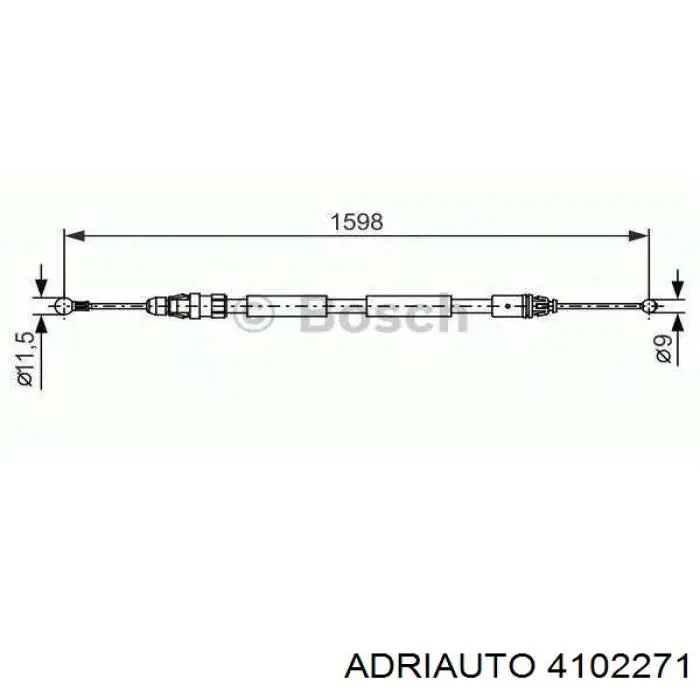 4102271 Adriauto cable de freno de mano trasero izquierdo