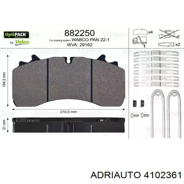 41.0236.1 Adriauto cable de freno de mano trasero derecho/izquierdo