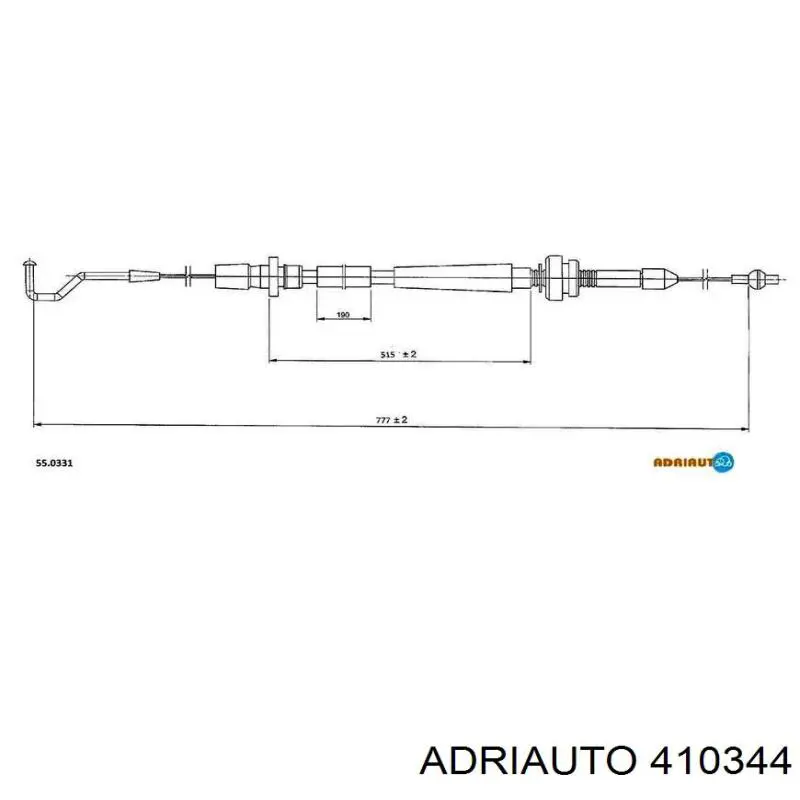 410344 Adriauto Cable del acelerador