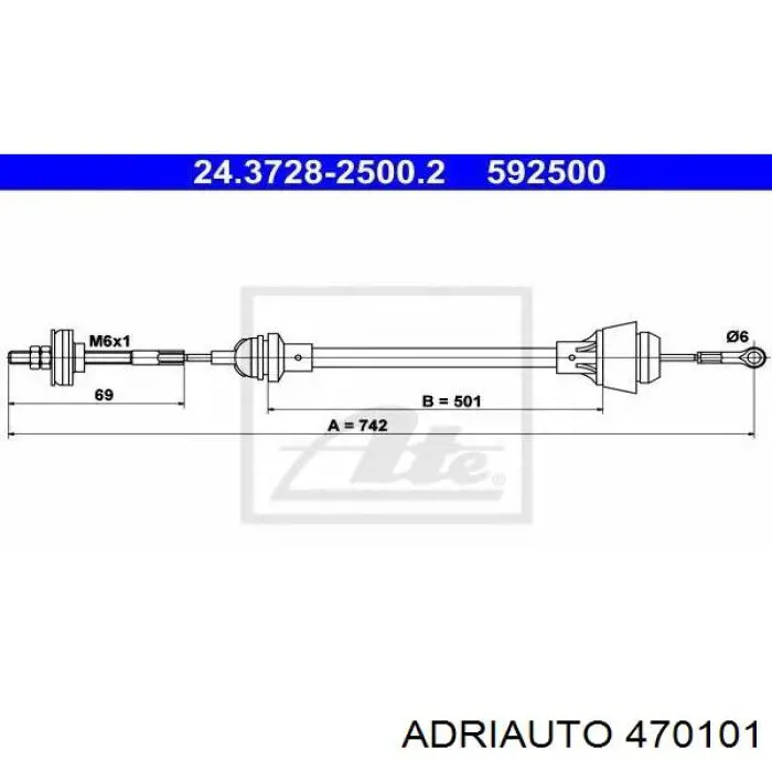 47.0101 Adriauto cable de embrague