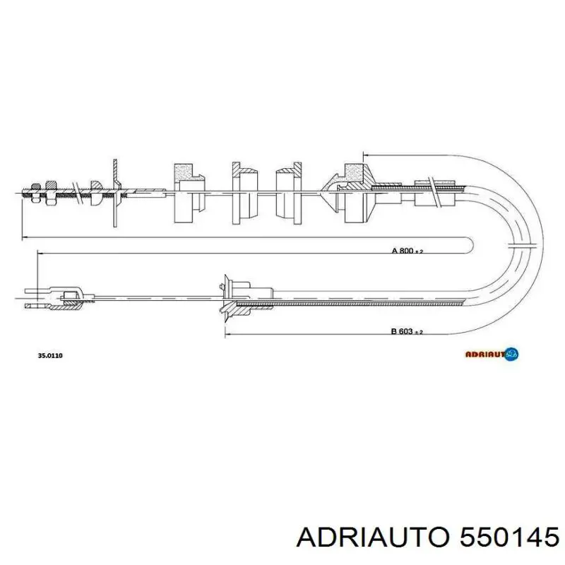 Cable de embrague 550145 Adriauto