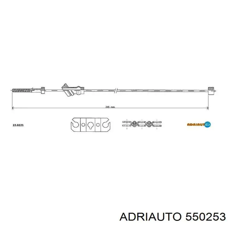 550253 Adriauto cable de freno de mano trasero derecho/izquierdo
