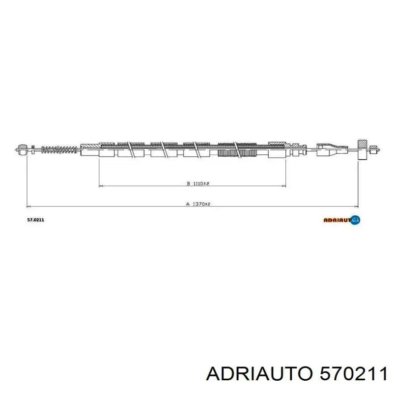 57.0211 Adriauto cable de freno de mano trasero derecho/izquierdo