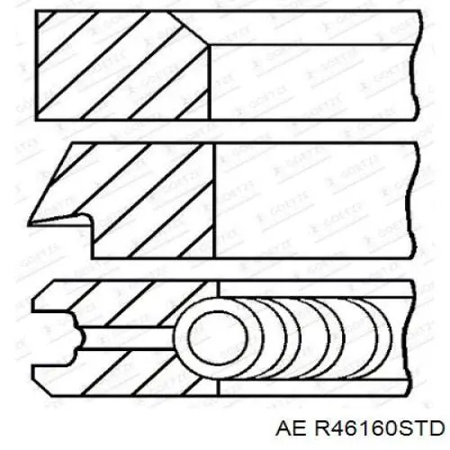 R46160STD AE juego de aros de pistón, motor, std