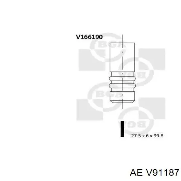V91187 AE Válvula de admisión