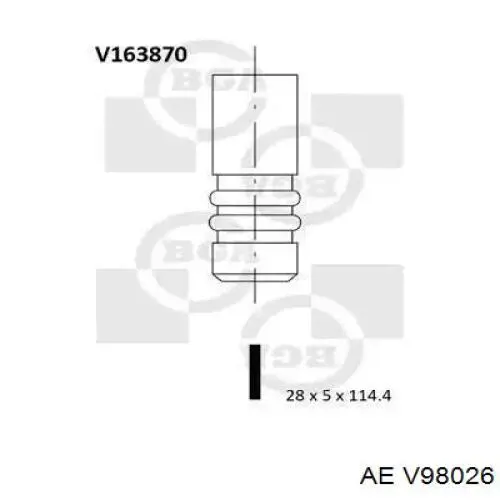 V98026 AE válvula de admisión