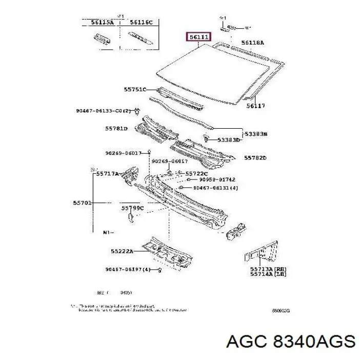 8340AGS AGC parabrisas