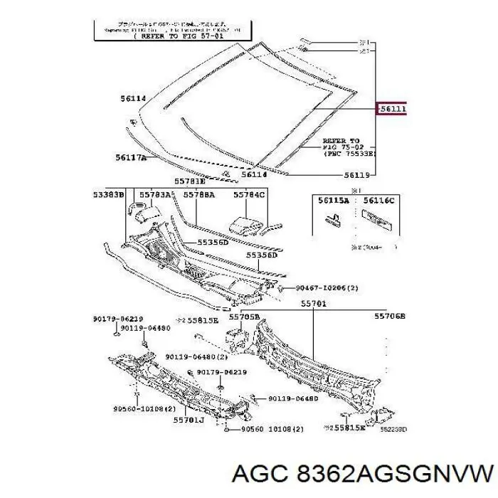 8362AGSGNVW AGC parabrisas