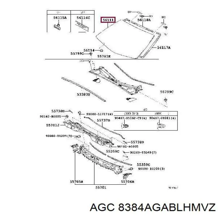 8384AGABLHMVZ AGC parabrisas