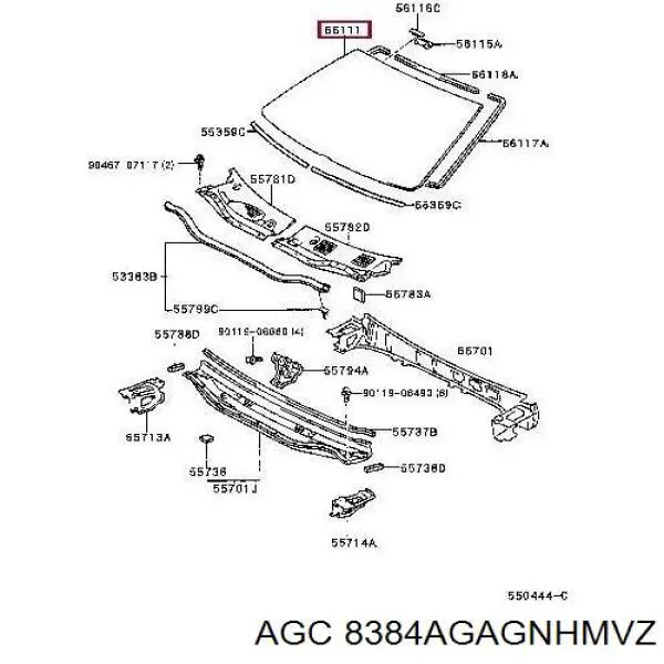 8384AGAGNHMVZ AGC parabrisas