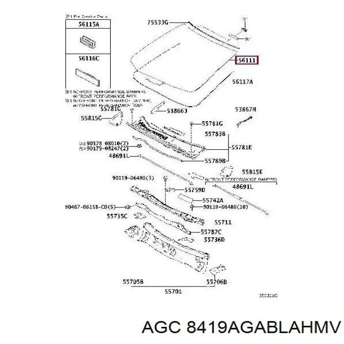 8419AGABLAHMV AGC parabrisas