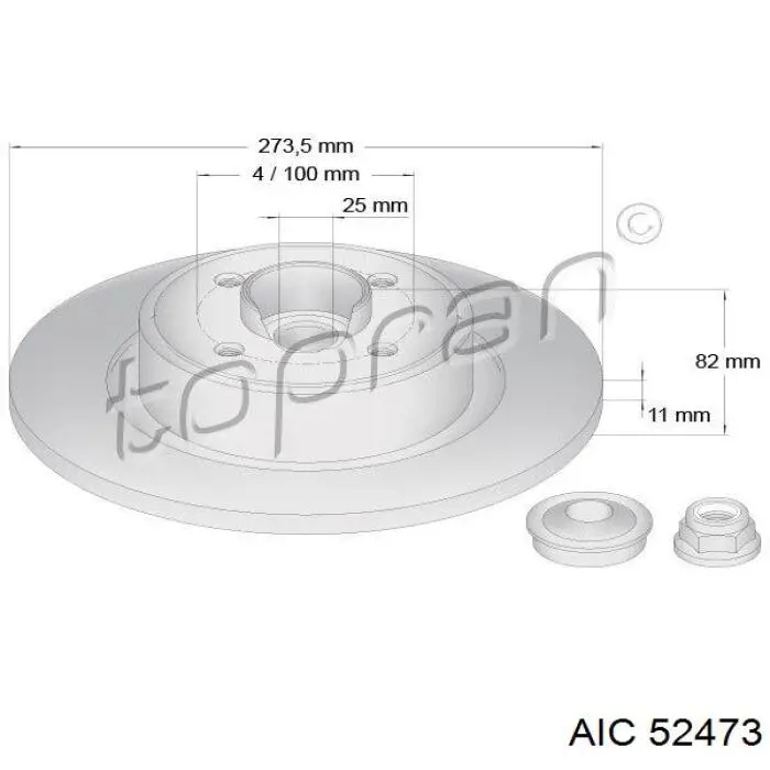 52473 AIC disco de freno trasero