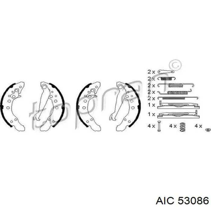 53086 AIC zapatas de frenos de tambor traseras