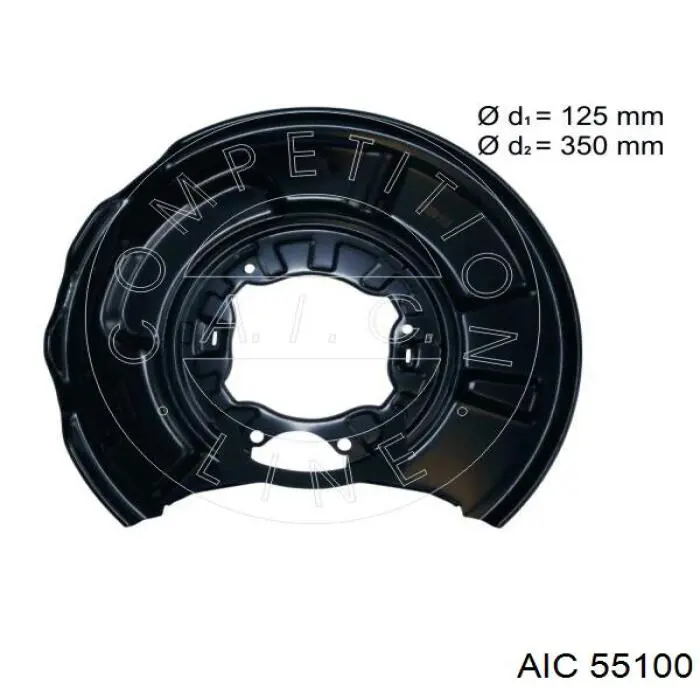 55100 AIC chapa protectora contra salpicaduras, disco de freno trasero derecho