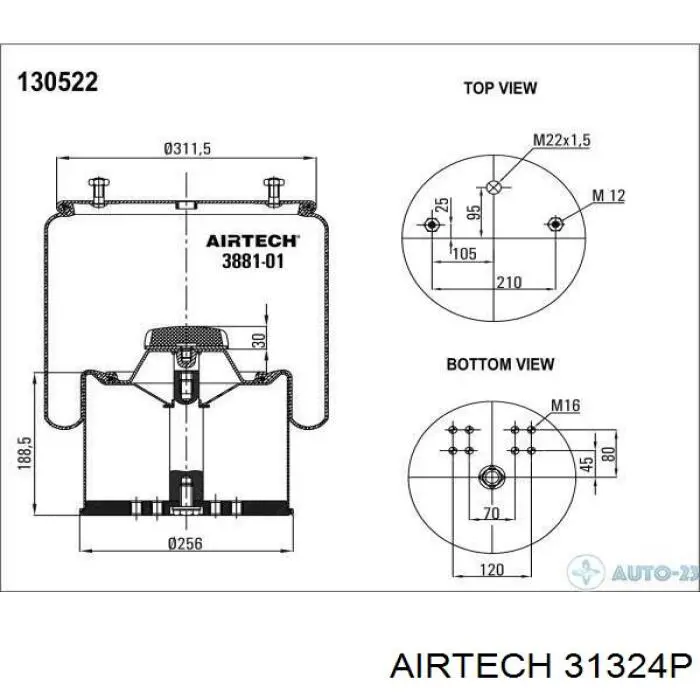 31324 P Airtech muelle neumático, suspensión