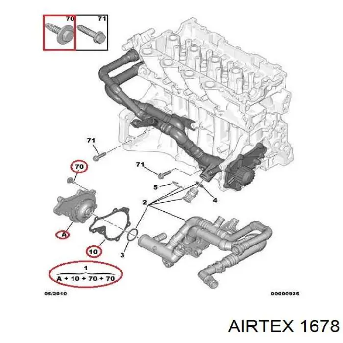 Comprar 1678 Airtex Bomba de agua para motor