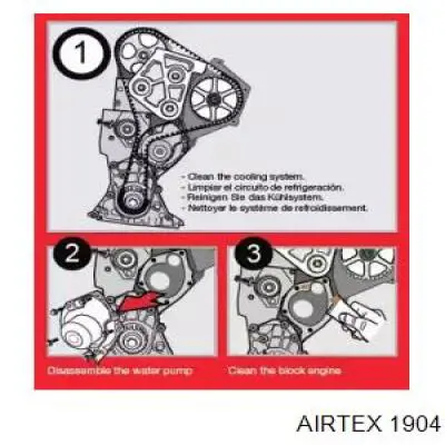 Bomba de agua de refrigeración con carcasa 1904 Airtex