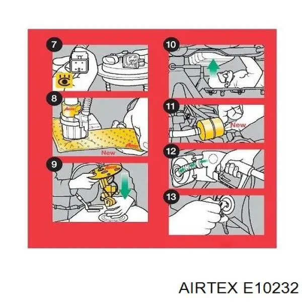 Elemento de turbina de la bomba de combustible E10232 Airtex