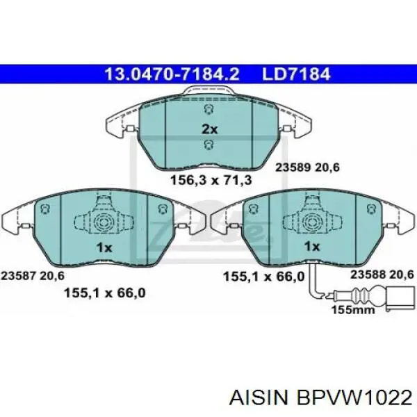 Pastillas de freno delanteras Seat Leon 2 1P1