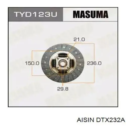 312500K280 Toyota disco de embrague