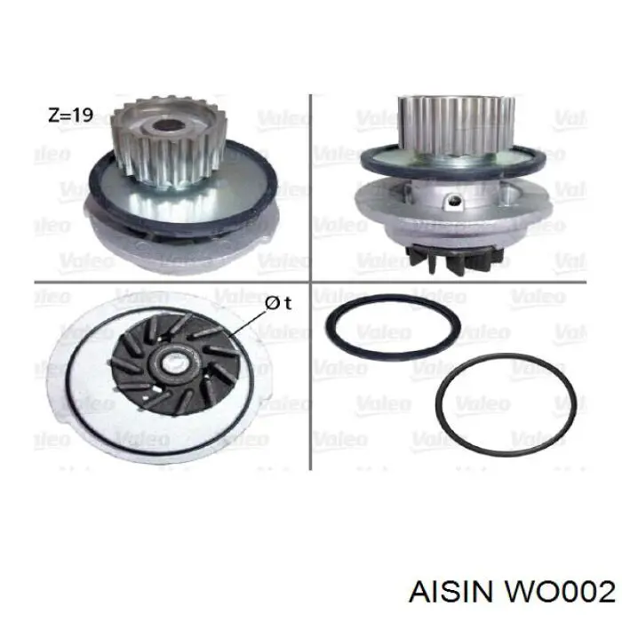 Bomba de agua WO002 Aisin