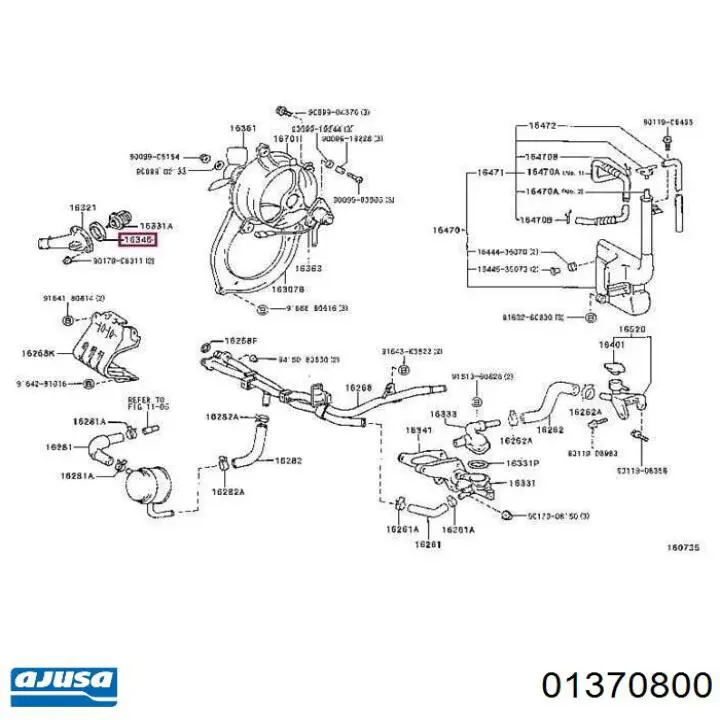 1727951020 Toyota Junta de turbina de escape