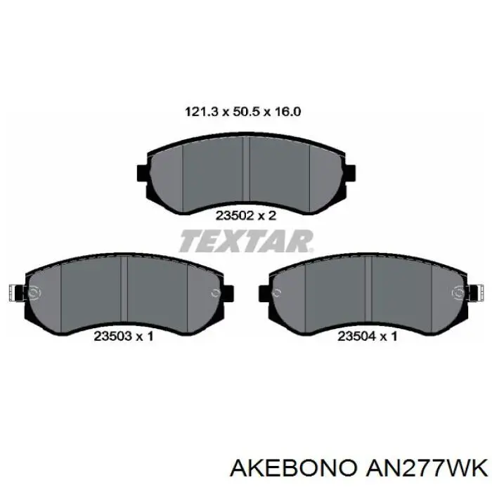 AN277WK Akebono pastillas de freno delanteras