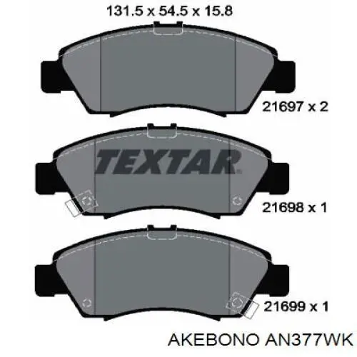 AN377WK Akebono pastillas de freno delanteras