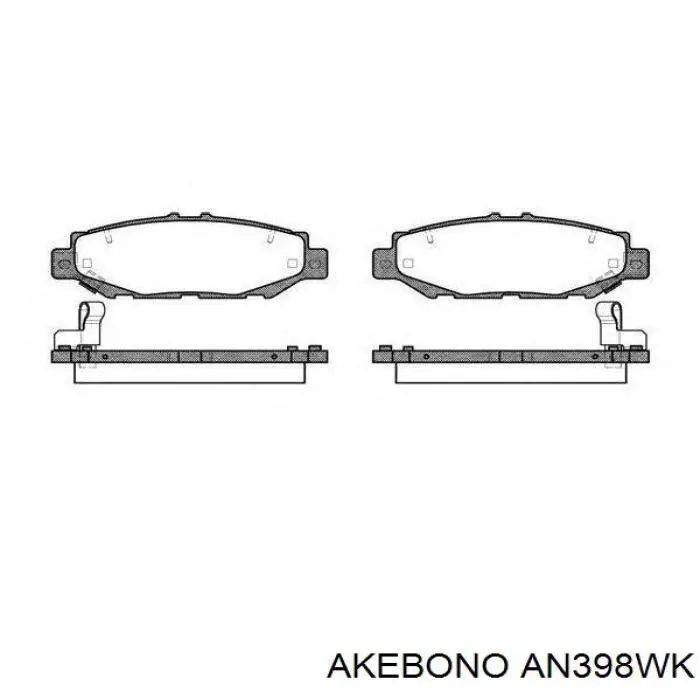 AN398WK Akebono pastillas de freno traseras