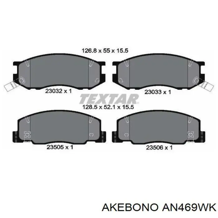 AN469WK Akebono pastillas de freno delanteras