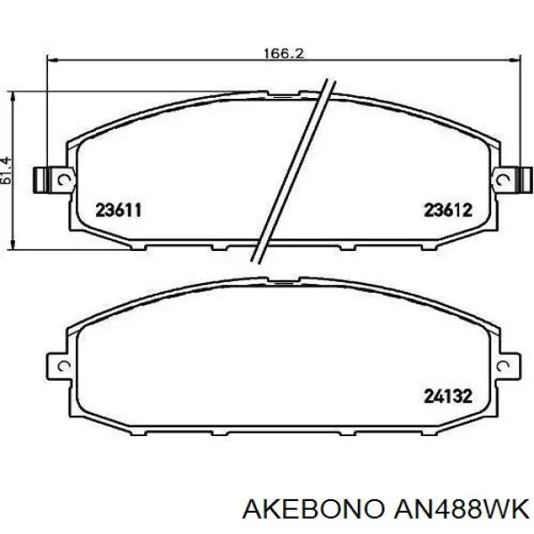 AN488WK Akebono pastillas de freno delanteras