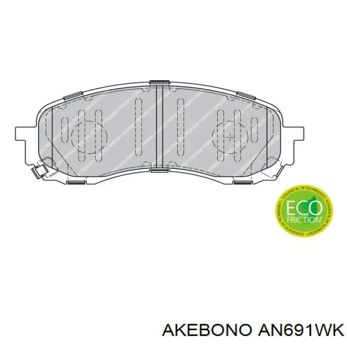 AN691WK Akebono pastillas de freno delanteras