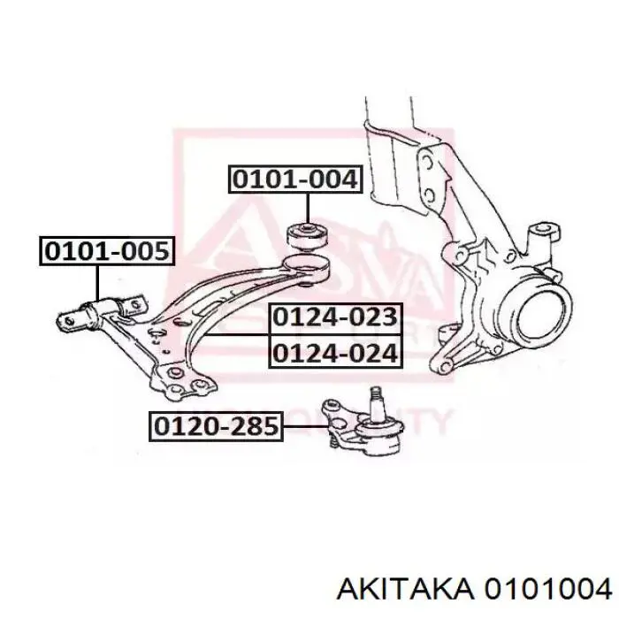 0101-004 Akitaka silentblock de suspensión delantero inferior