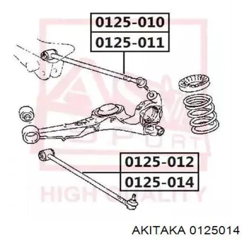 0125-014 Akitaka brazo suspension trasero inferior izquierdo