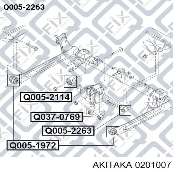 0201007 Akitaka suspensión, barra transversal trasera