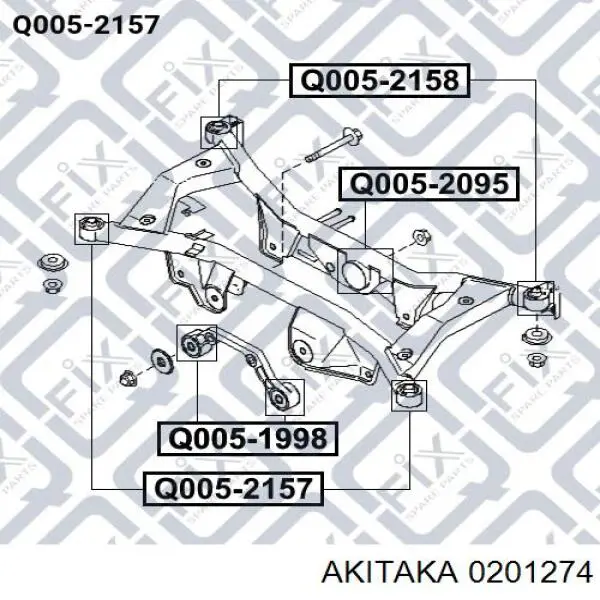 0201274 Akitaka suspensión, cuerpo del eje trasero