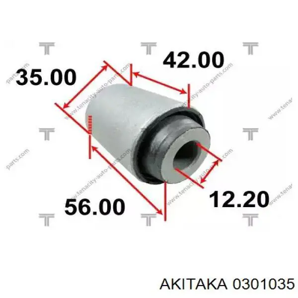 0301035 Akitaka silentblock de suspensión delantero inferior