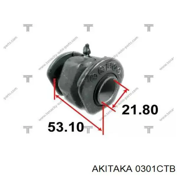 0301CTB Akitaka silentblock de suspensión delantero inferior