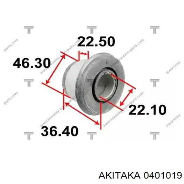 0401019 Akitaka silentblock de brazo de suspensión delantero superior