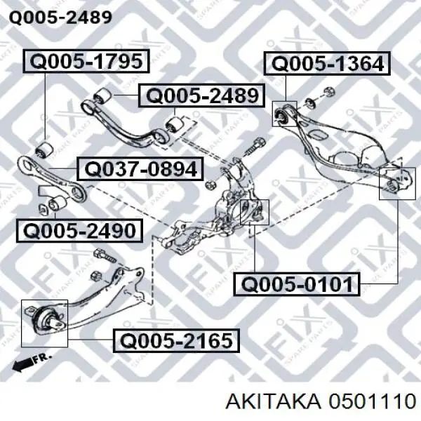 0501110 Akitaka silentblock de brazo de suspensión trasero superior