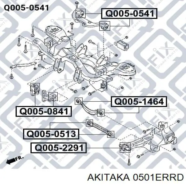 0501ERRD Akitaka silentblock,suspensión, cuerpo del eje trasero, trasero