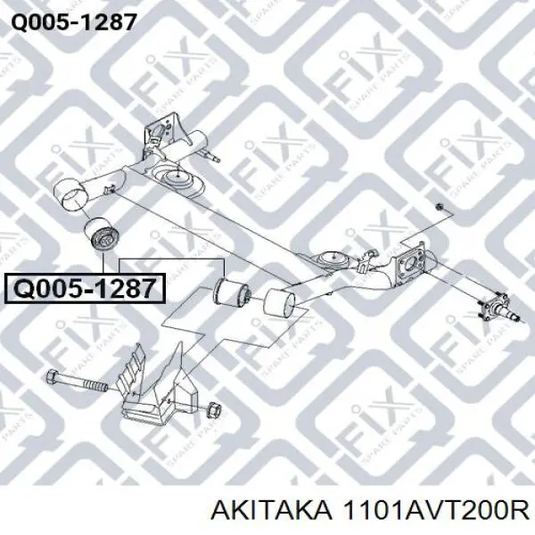 1101AVT200R Akitaka suspensión, cuerpo del eje trasero