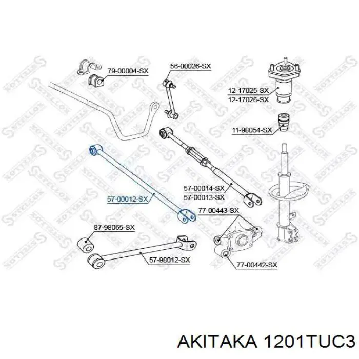 1201-TUC3 Akitaka silentblock de mangueta trasera