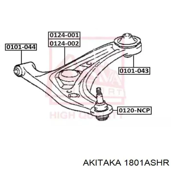 1801ASHR Akitaka suspensión, cuerpo del eje trasero